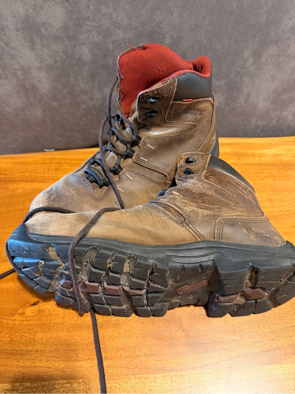 Wolverine Men’s Leather Steel Toe Work Boots. Size US 12